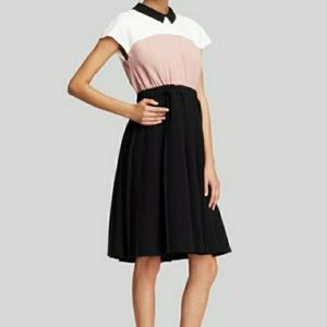 Kate Spade babydoll blush pink black white dress